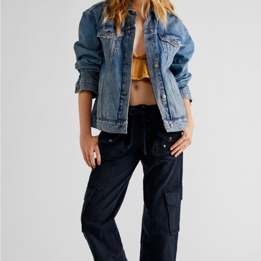 FREE PEOPLE Tahiti Black Cargo Pant- Size Small